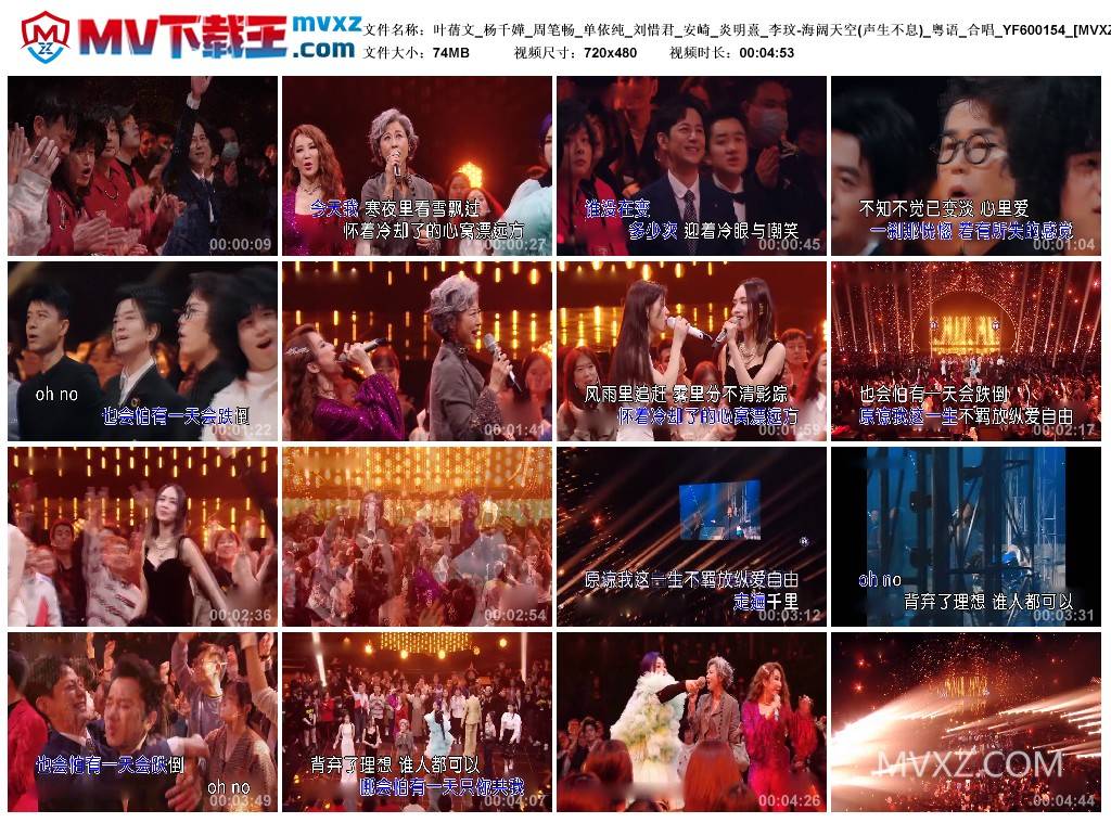 叶蒨文_杨千嬅_周笔畅_单依纯_刘惜君_安崎_炎明熹_李玟-海阔天空(声生不息)_粤语_合唱_YF600154